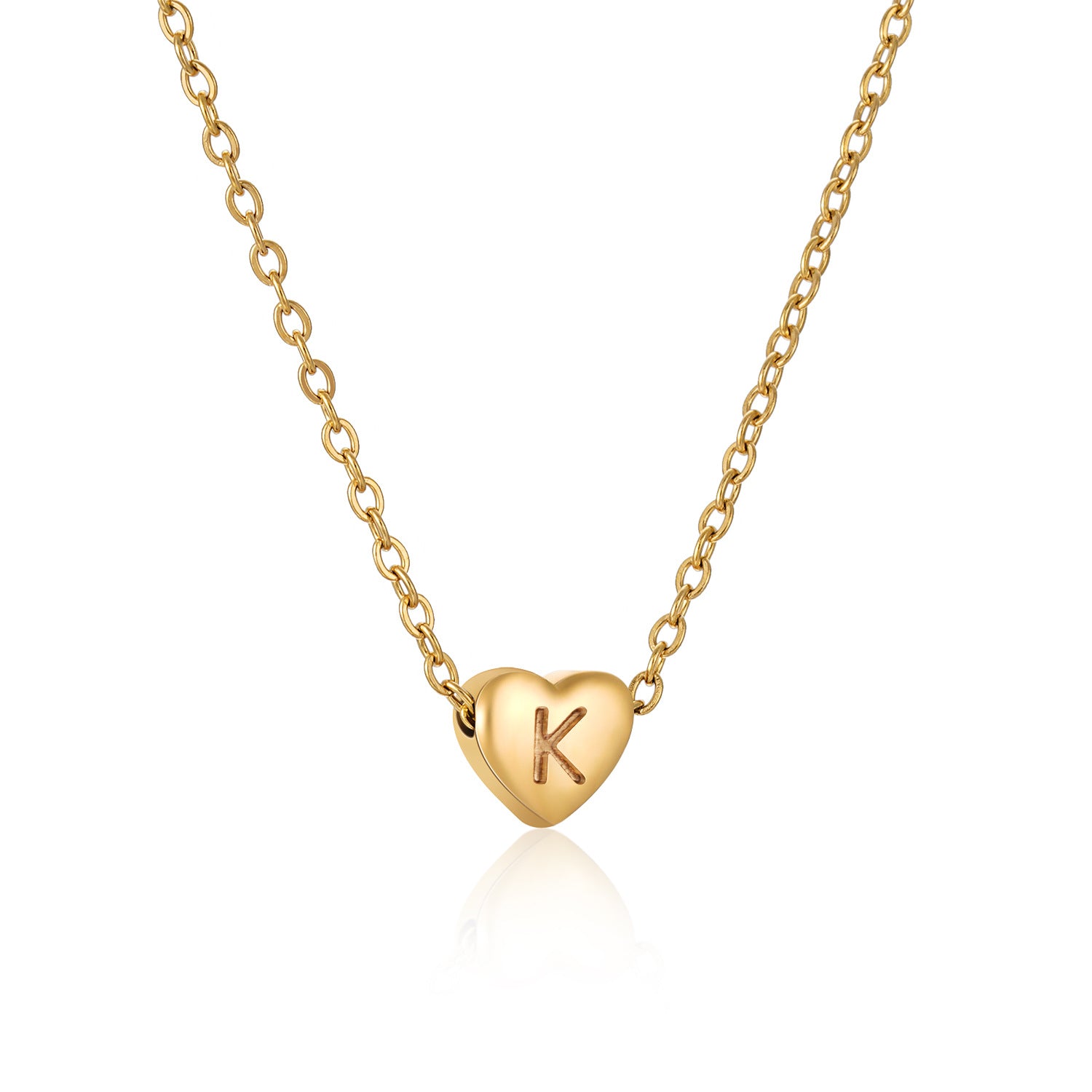 Ins Style Love Letter Necklace Women Stainless Steel Heart-shaped Niche Clavicle Chain Fashion Necklace K