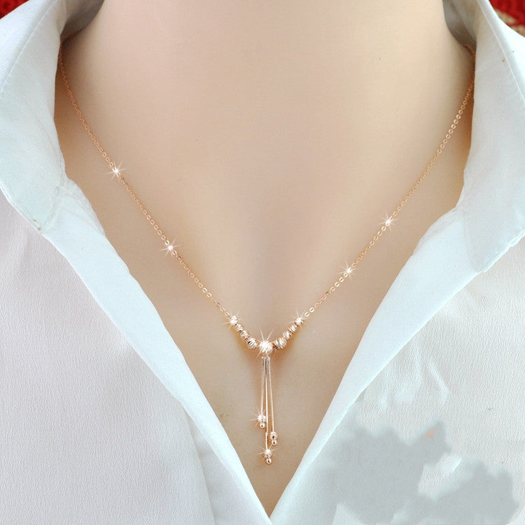 925 Sterling Silver 18K Color Gold Necklace Rose gold tassel