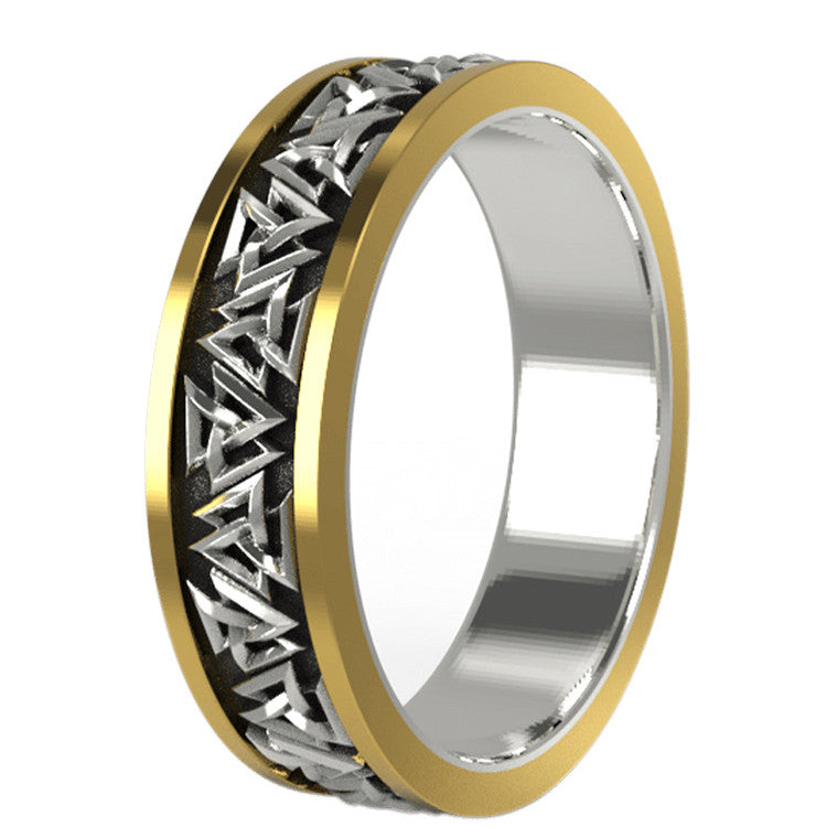 Viking Knot Silver Set Bronze Ring Male Picture Color