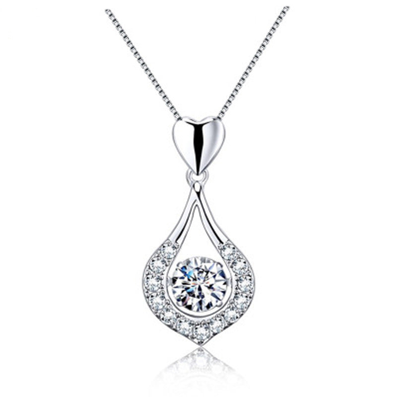 Women's Creative Personality High-grade Versatile Pendant White Gold Color 925 Silver