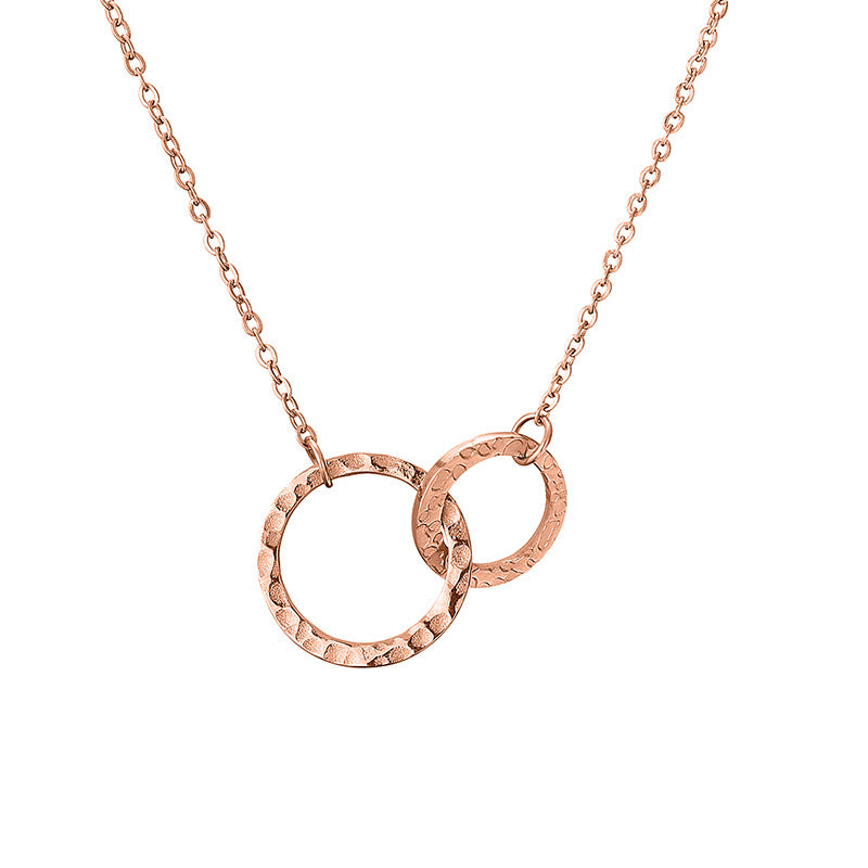 Isabelle Gold Hoop Necklace Rose Gold