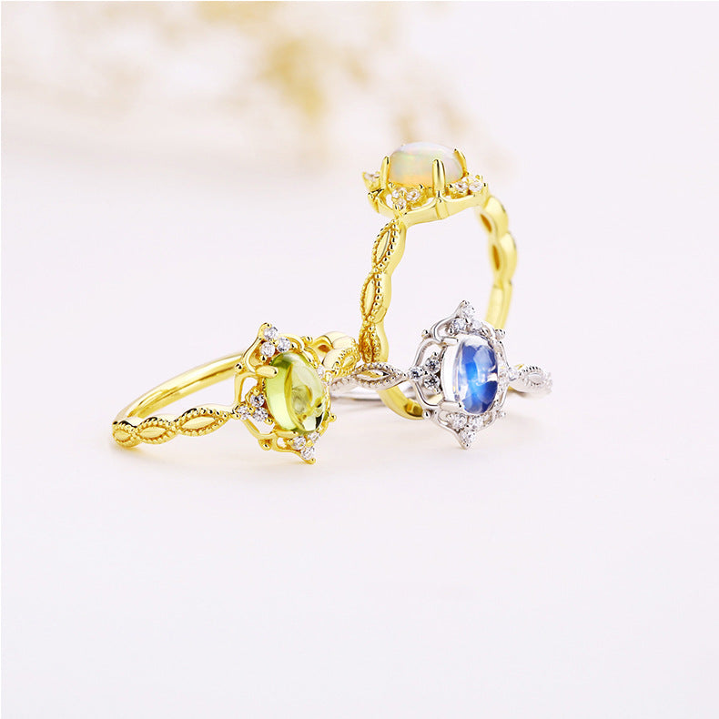 Vintage live mouth gold-plated ring