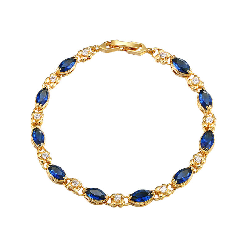 24k gold plated bracelet Blue