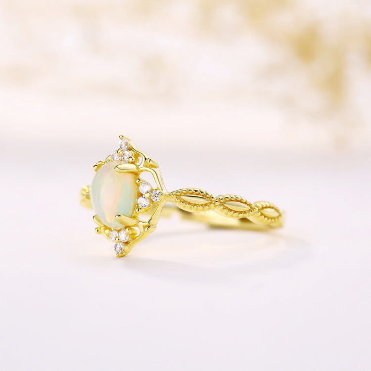 Vintage live mouth gold-plated ring