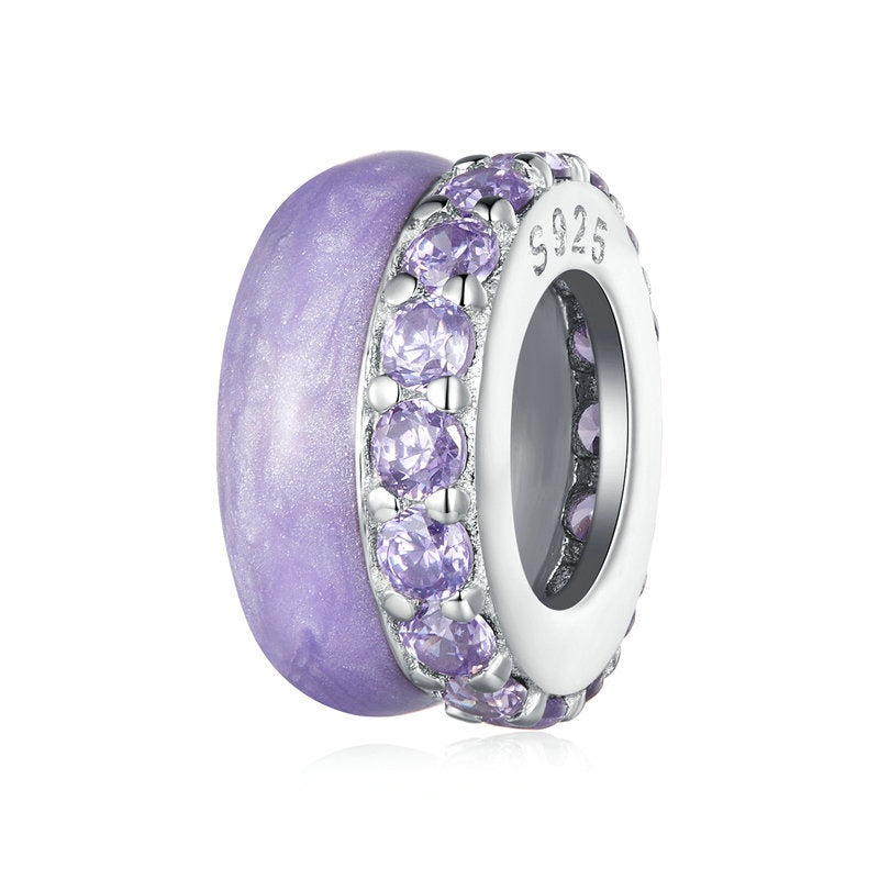 Candy Color Bracelet S925 Sterling Silver DIY Bead Purple S925