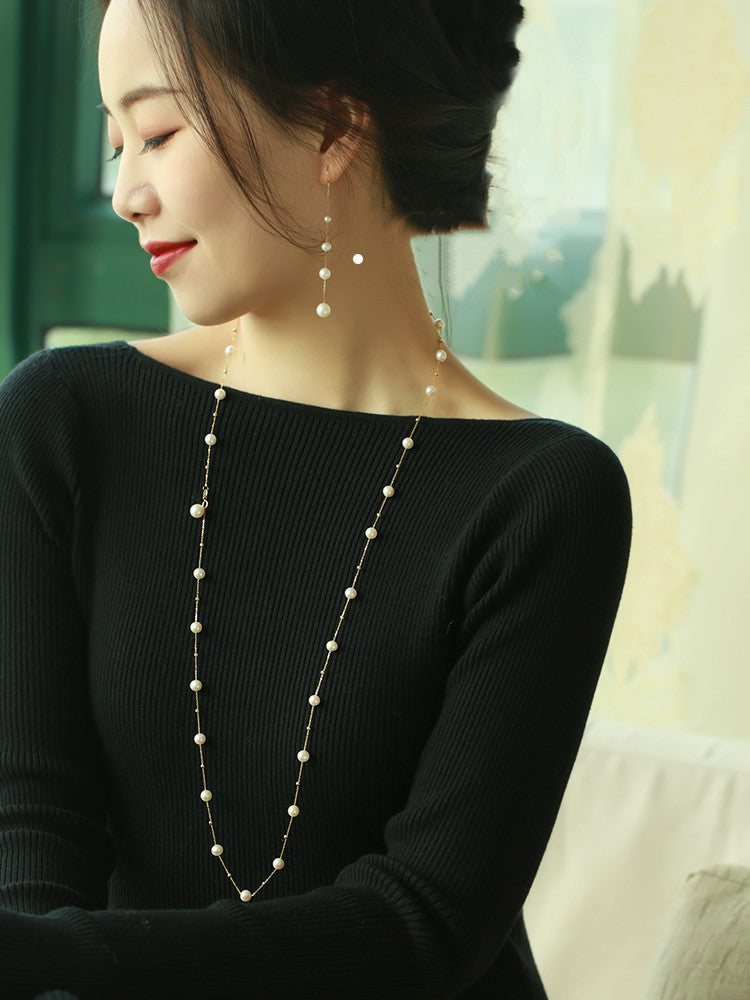 5.5-7.5mm Freshwater Pearl Gypsophila Necklace - Bon Mercado