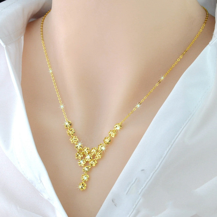 925 Sterling Silver 18K Color Gold Necklace Gold plum blossom