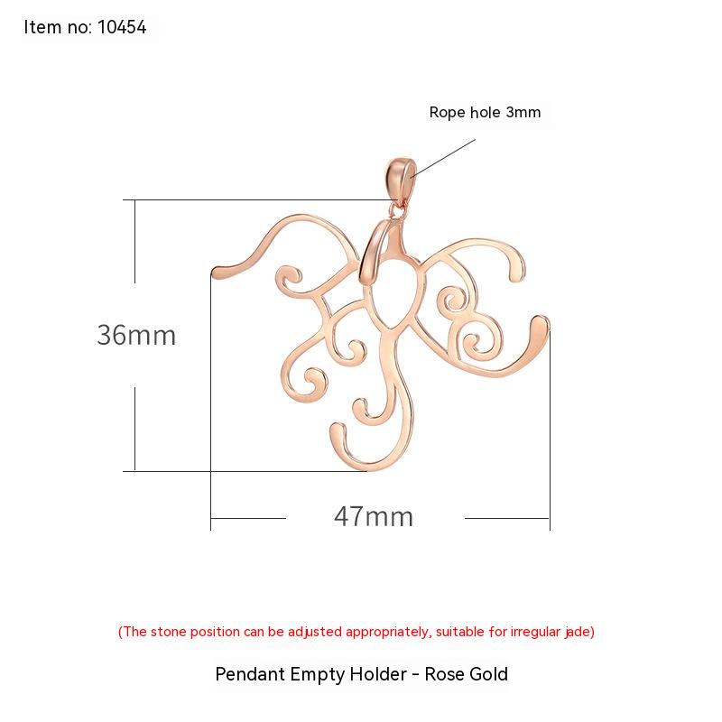 925 Sterling Silver Pendant Empty Holder Women IO454 Rose Gold 925 Silver