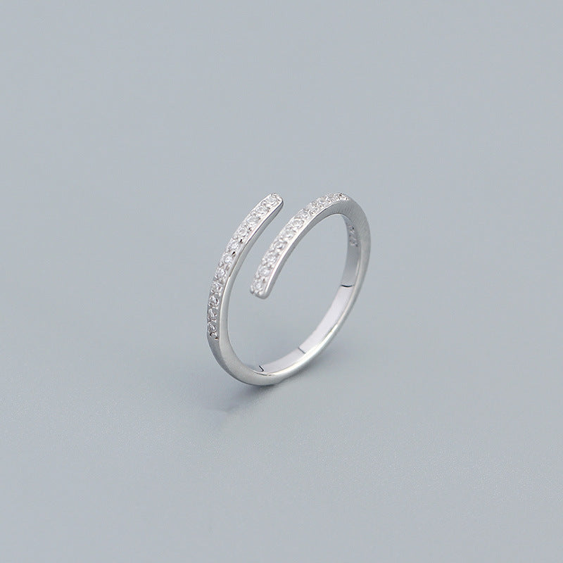 Inlaid Zircon Geometric Ring