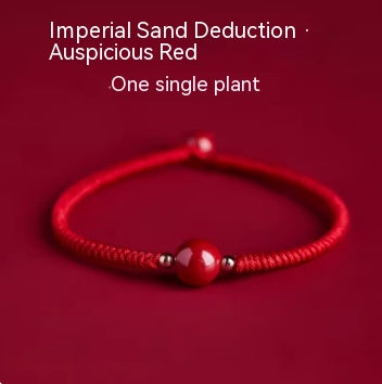 Red Hand Rope With Vermilion Sand Bracelet, Dragon Year, Primordial Year, Red Hand Rope Emperor Shaji Xianghong Single bead style