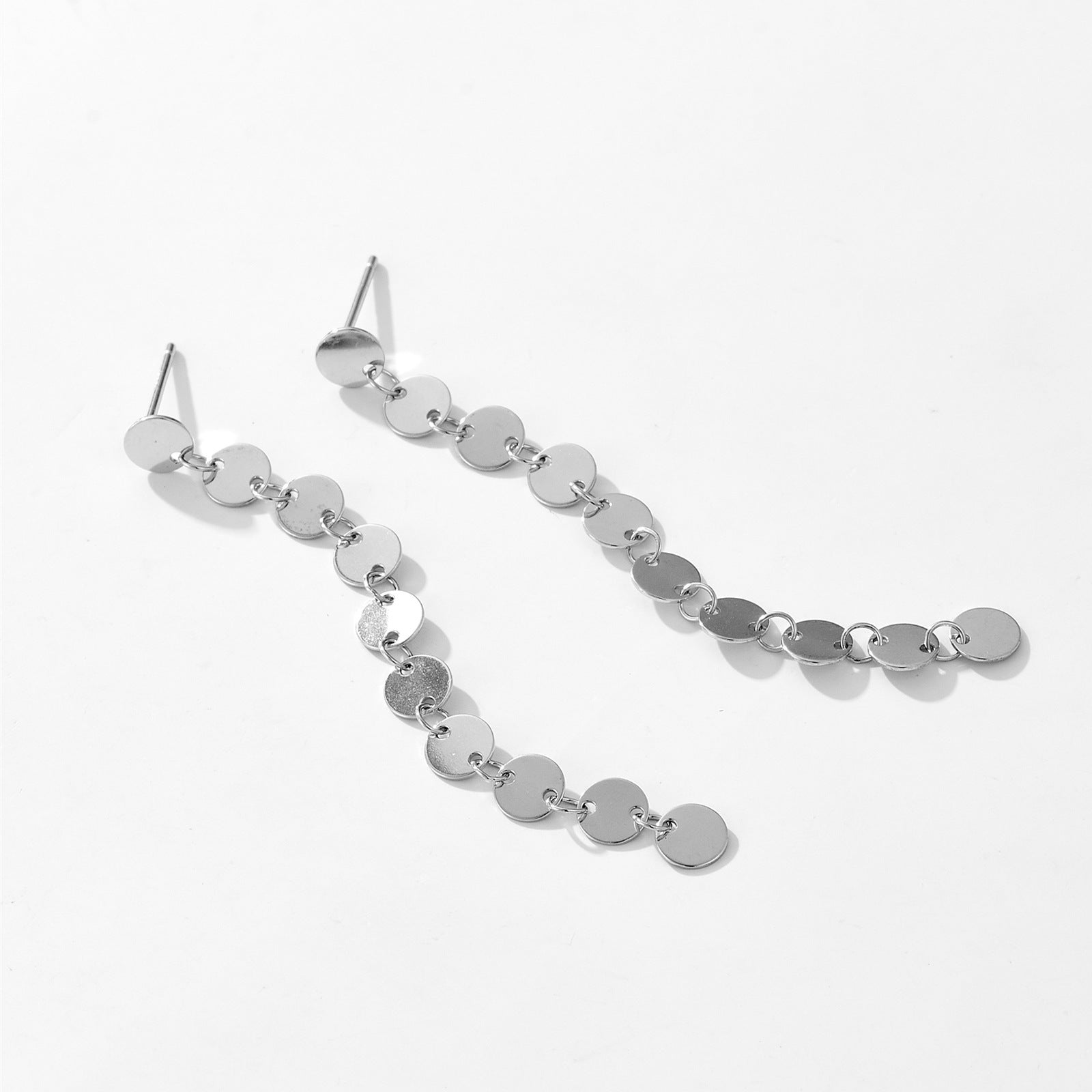 Cross-border Bali Style Niche S925 Sterling Silver Earrings Glossy Stitching Round Pendant