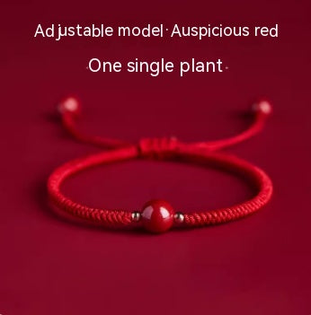 Red Hand Rope With Vermilion Sand Bracelet, Dragon Year, Primordial Year, Red Hand Rope Emperor Shaji Xianghong Single plant non adjustable