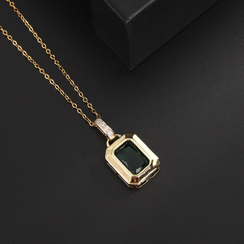 RETRO Geometric Color Zircon Necklace StyleD