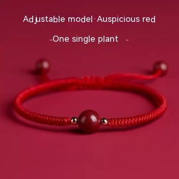 Red Hand Rope With Vermilion Sand Bracelet, Dragon Year, Primordial Year, Red Hand Rope PurpleGoldAuspiciousRed Single plant non adjustable