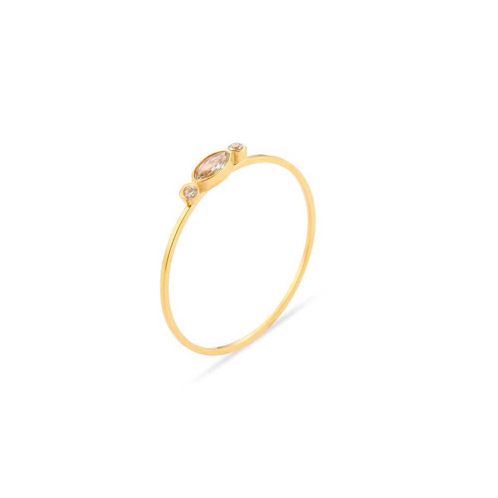 Delicate Candy Fine Zircon Freshwater Pearl Ring Gold