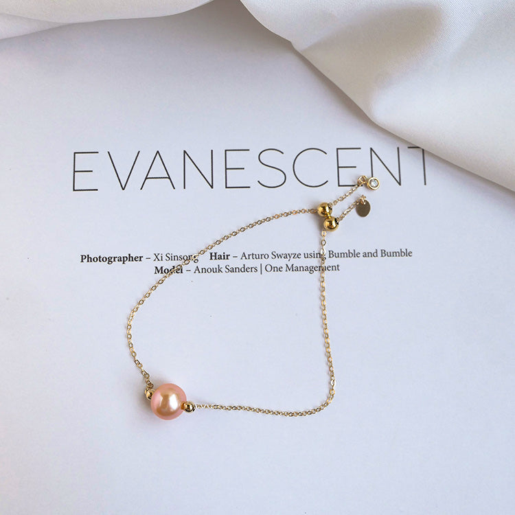 Seawater Pearl Really Hemp Single 14K Gold Bracelet Orange