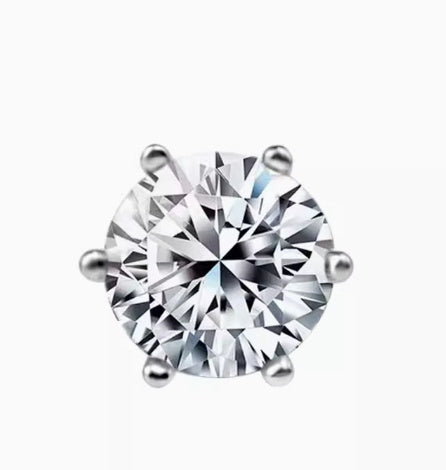 Sterling Silver Zircon Stud Earrings Men And Women Hip Hop Trend