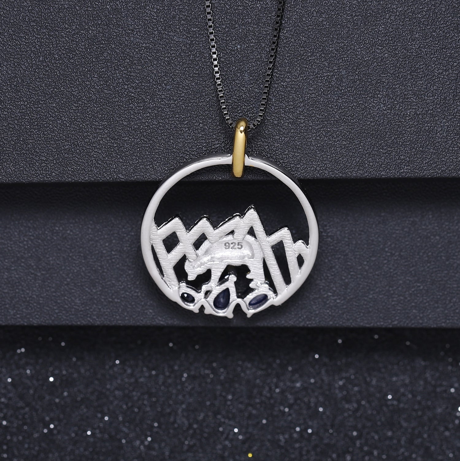 Fashion 925 Silver Inlaid Blue Necklace