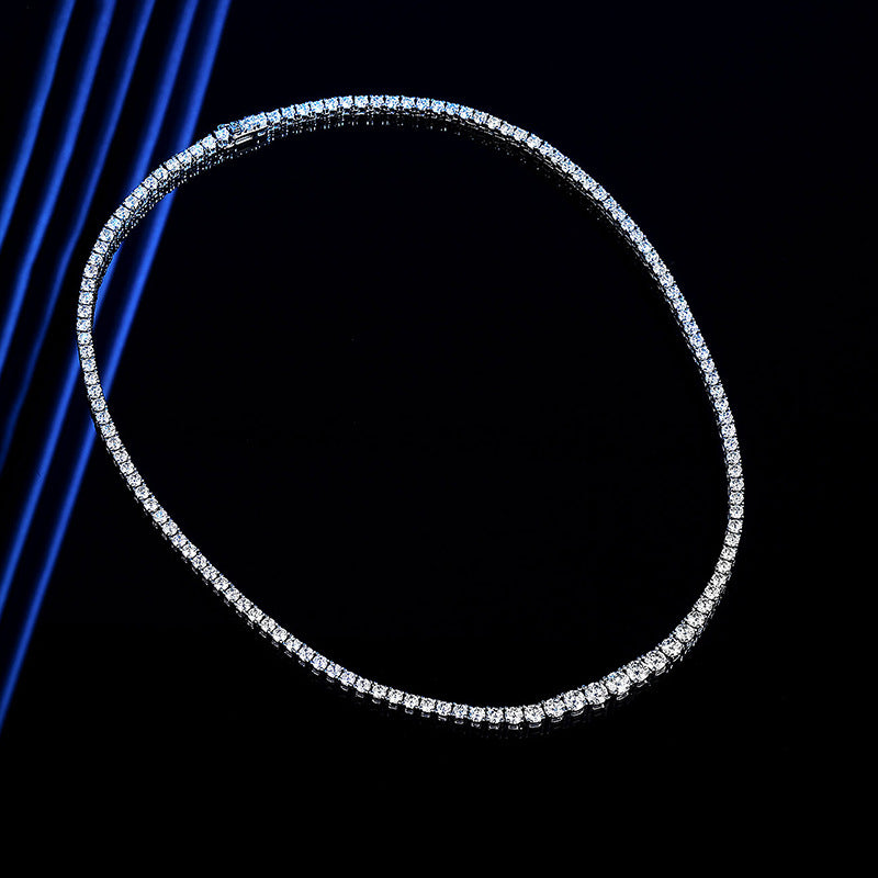 Women's Sterling Silver Gradient Moissanite Necklace Gradient Moissanite