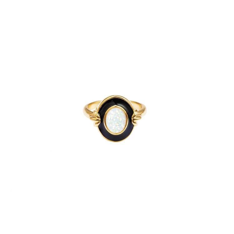 S925 Silver 18K Gold Plating Oval Graceful Personality Simple Ring Golden
