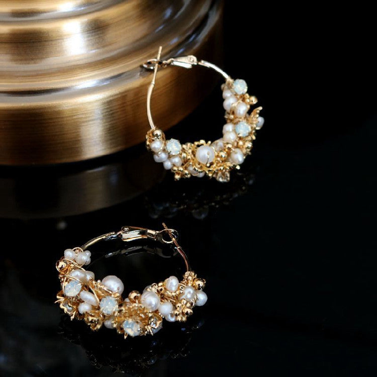 Water Pearl Temperament Girl Earrings 3color