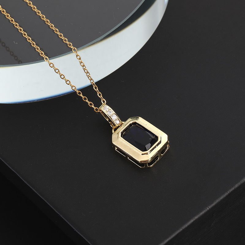 RETRO Geometric Color Zircon Necklace StyleA