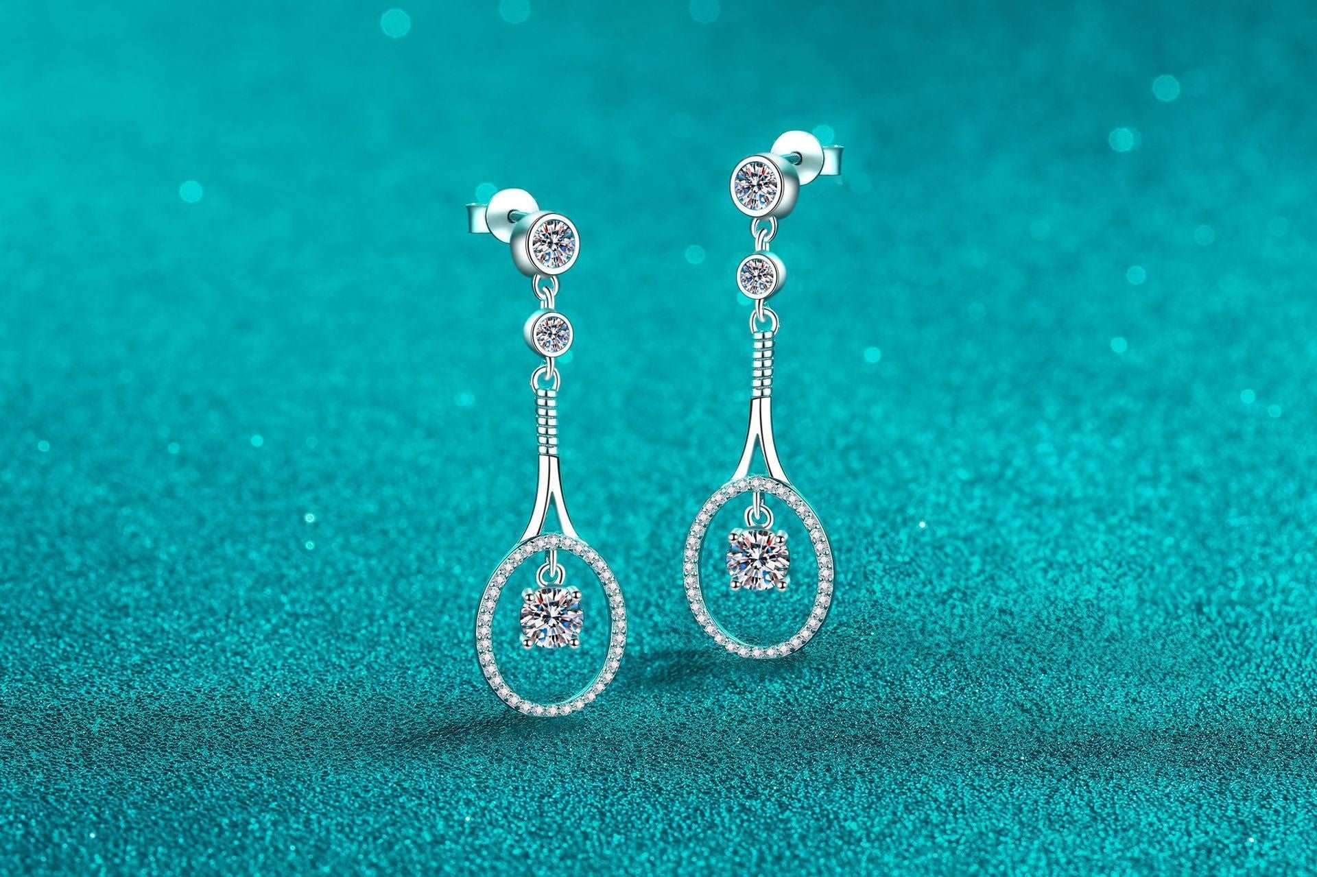 925 Sterling Silver Plated Moissanite Long Tassel Earrings