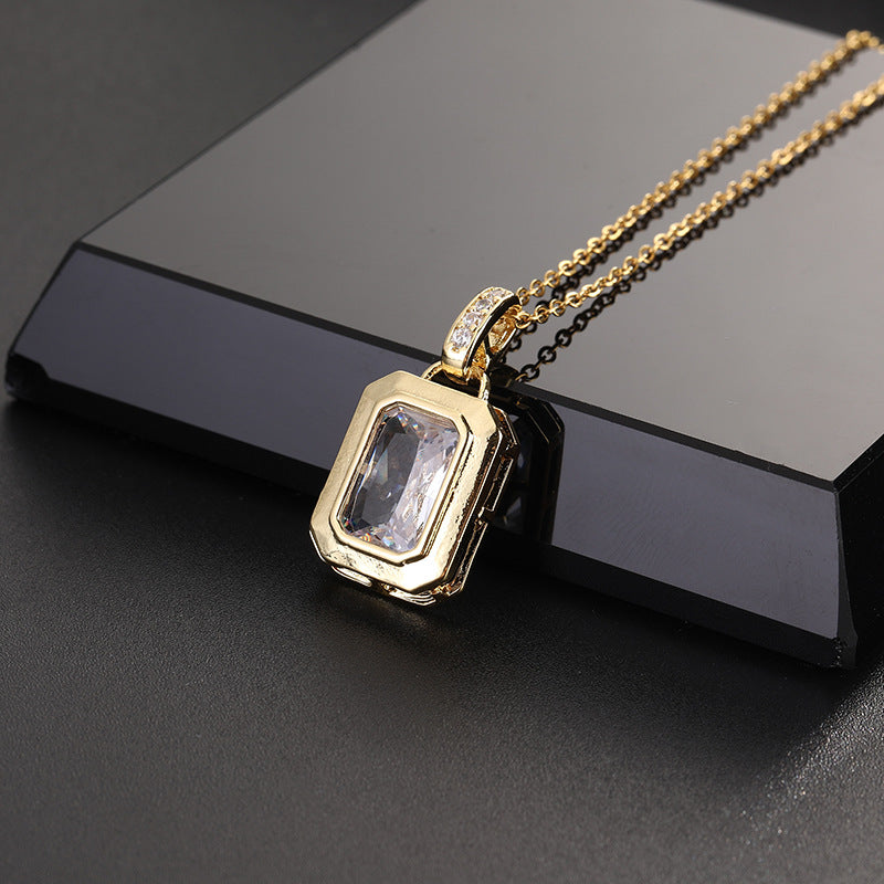 RETRO Geometric Color Zircon Necklace StyleC