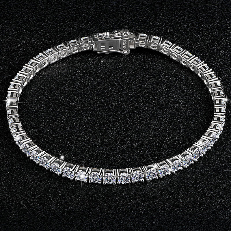 S925 Silver Mosan Diamond Bracelet Female - Bon MercadoS925 sterling silver moissanite tennis bracelet for women