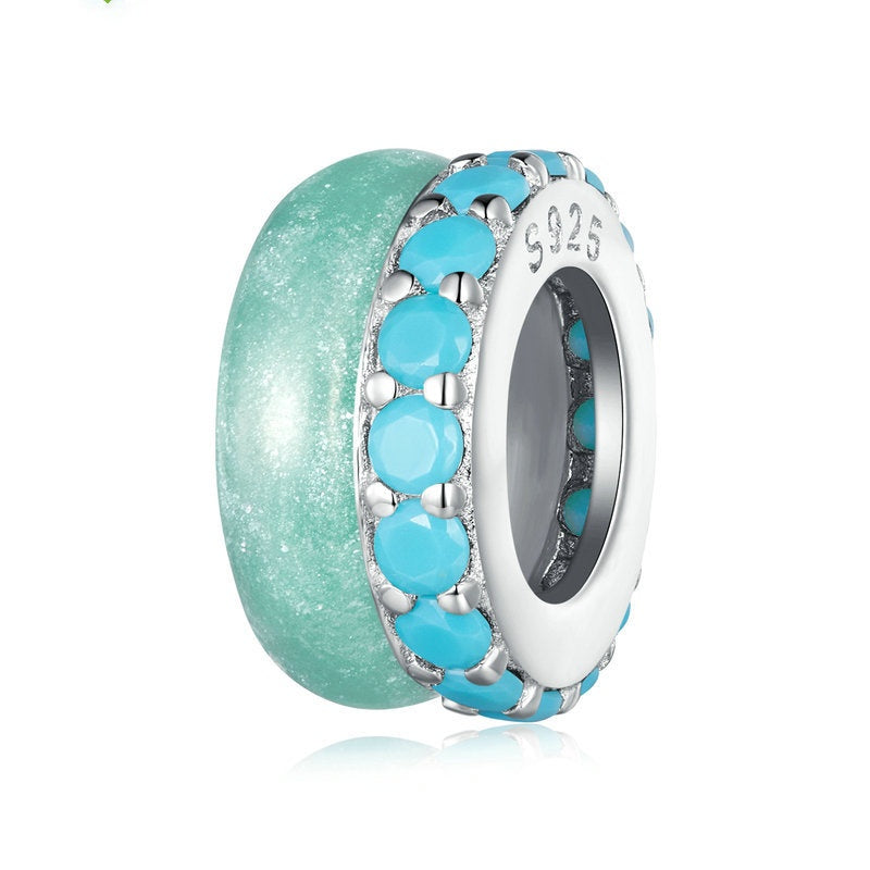 Candy Color Bracelet S925 Sterling Silver DIY Bead Blue S925