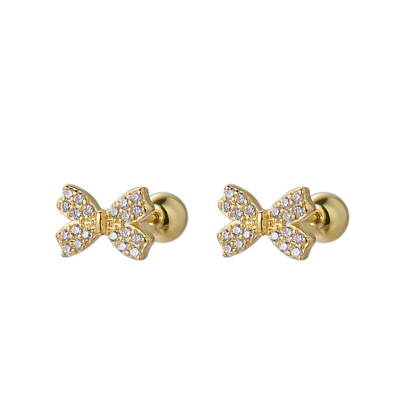 Bow Pendant Zircon Advanced Design Ornament