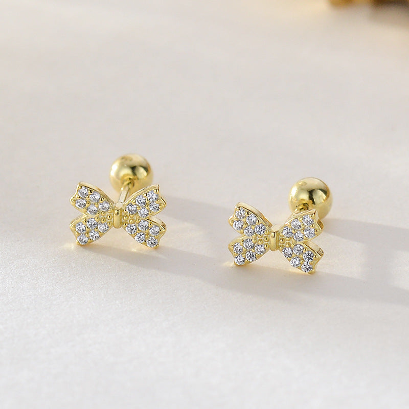 Bow Pendant Zircon Advanced Design Ornament