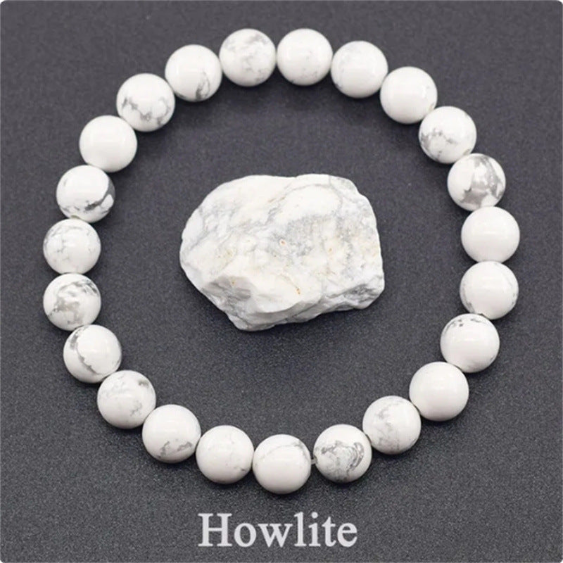 Natural Stone Elastic String Beaded Bracelet Style23