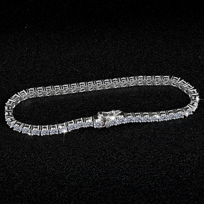 S925 Silver Mosan Diamond Bracelet Female - Bon MercadoS925 sterling silver moissanite tennis bracelet for women