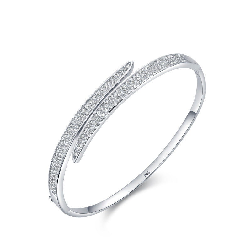 S925 Silver Bracelet For Women Special-interest Design Ins Hong Kong Style Asymmetric 925 Silver