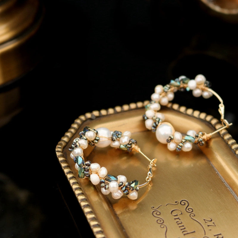 Water Pearl Temperament Girl Earrings 4color