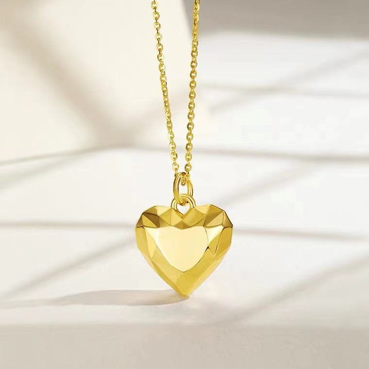 18K Gold Cut Love Gold Pendant Versatile Gold