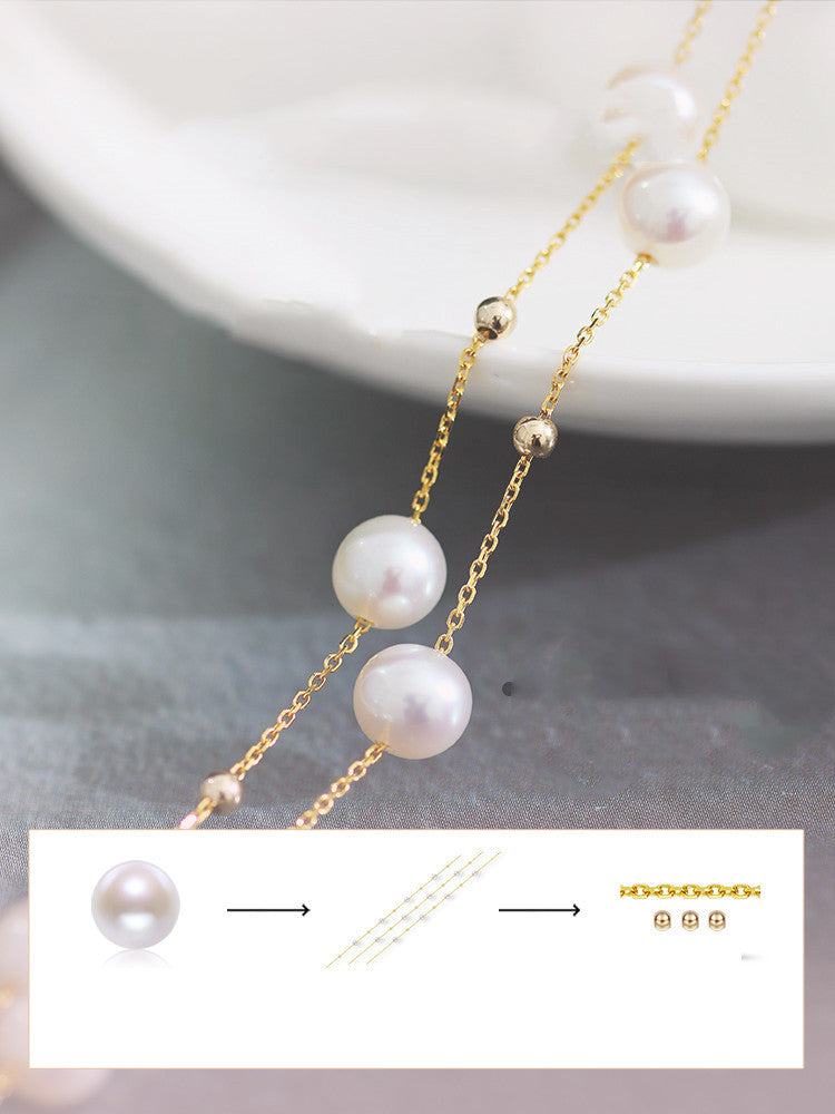 5.5-7.5mm Freshwater Pearl Gypsophila Necklace - Bon Mercado