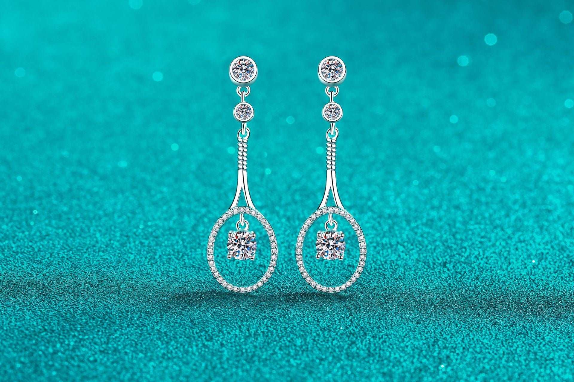 925 Sterling Silver Plated Moissanite Long Tassel Earrings