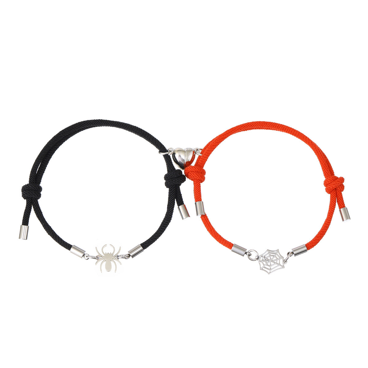 Spider And Net Milan Rope Love Magnet Couple Bracelet Wrist String Ornament Black And Red