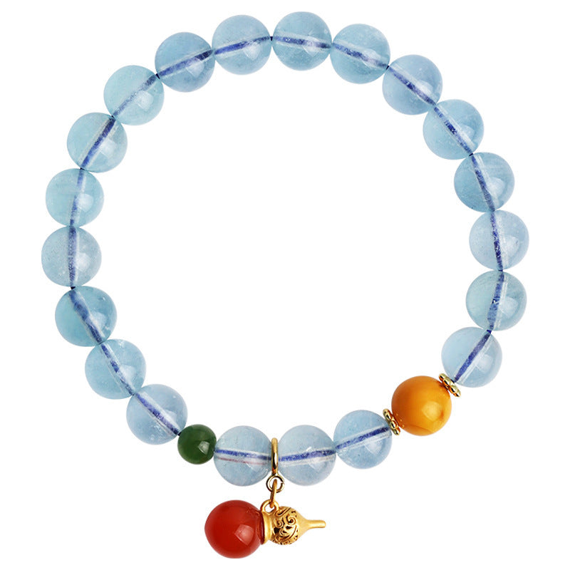 Iced Aquamarine Crystal Bracelet
