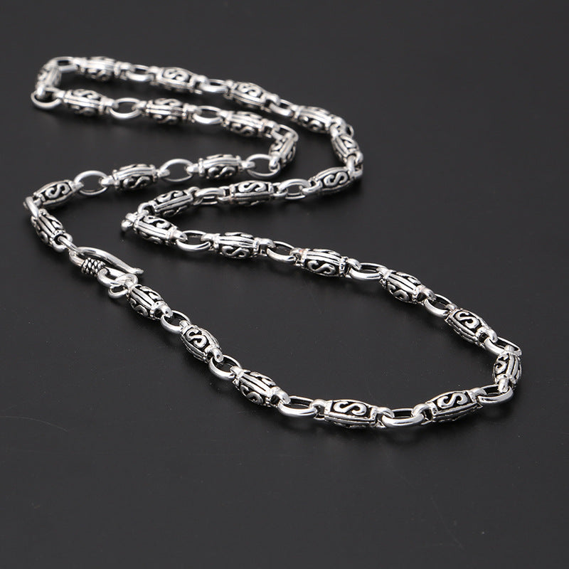 Ornament Classic Popular Letter S Pattern Vintage Thai Silver Men's And Women's Necklaces