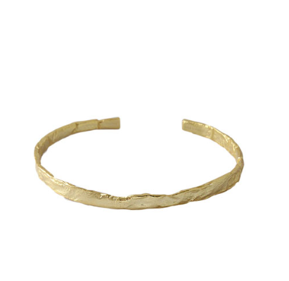 Irregular gold foil bangle bracelet Gold