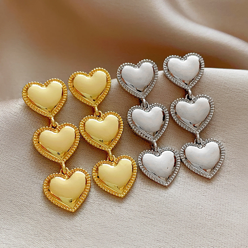 Silver Heart-shaped Women's Earrings