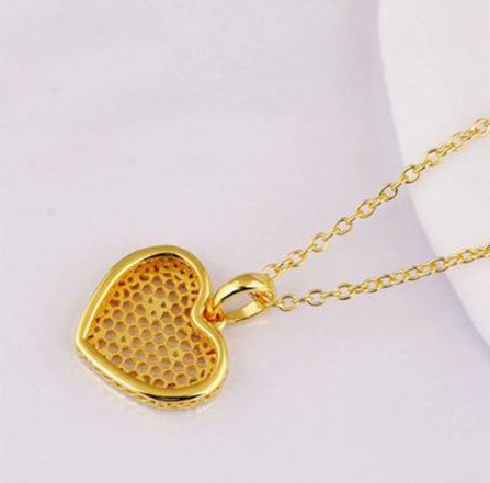 Gold Honeycomb Necklace Pendant Single Chain