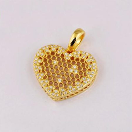 Gold Honeycomb Necklace Pendant Single pendant