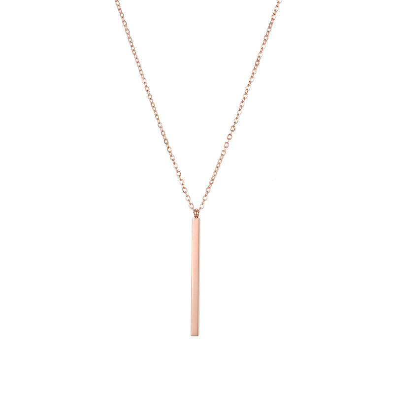 Allison Gold Bar Necklace Rose Gold