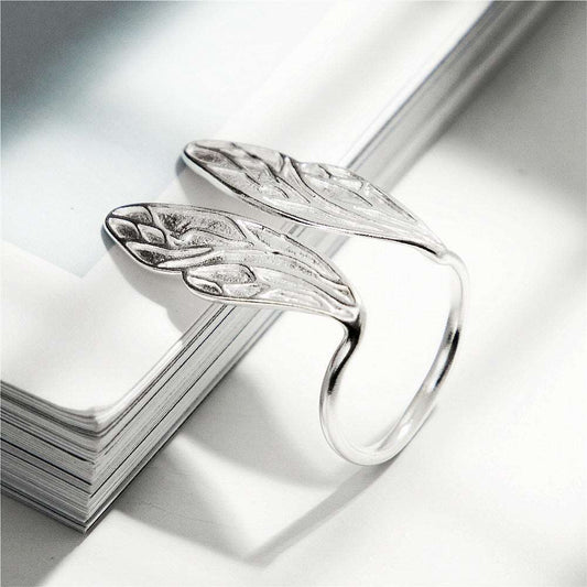 Dragonfly Wings Ring 100 Sterling 925 Silver Jewelry Vintage Adjustable Rings For Women Gift Wing ring Opening adjustable