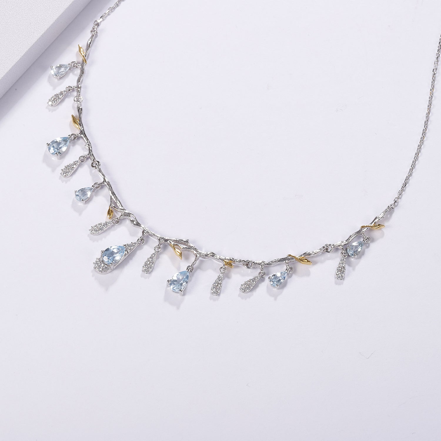 S925 Silver Natural Topaz Necklace