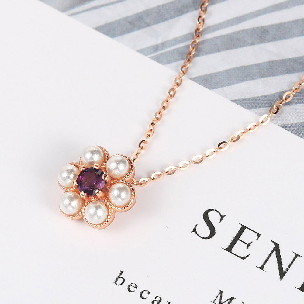 Rose gold plum necklace